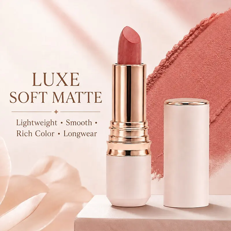 Custom High-End Lipstick OEM Cosmetics Cleaning Formula Factory High-Quality Non-Stick Cup Matte Lipstick Private Label