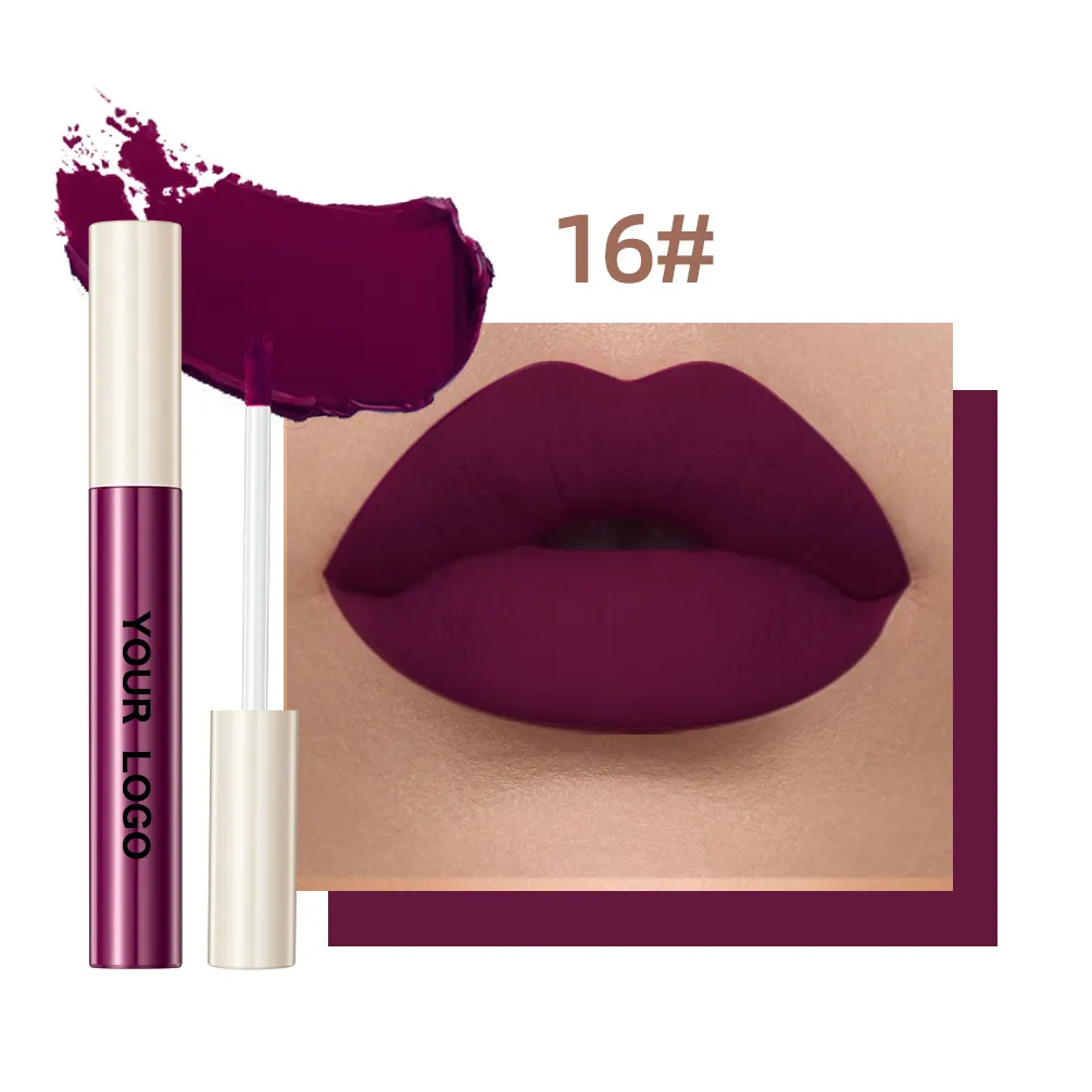 Custom Chemical-Based Vegan Lipstick Liquid OEM 24 Color Waterproof Long Lasting Matte Lip Gloss MSDS Certified Private Label
