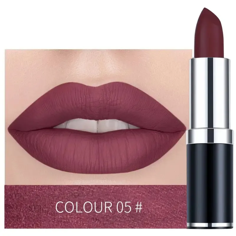 OEM Customized Vegan High Pigment Long Lasting Matte Luxury Lipstick with 12 Waterproof Shades MSDS Certified