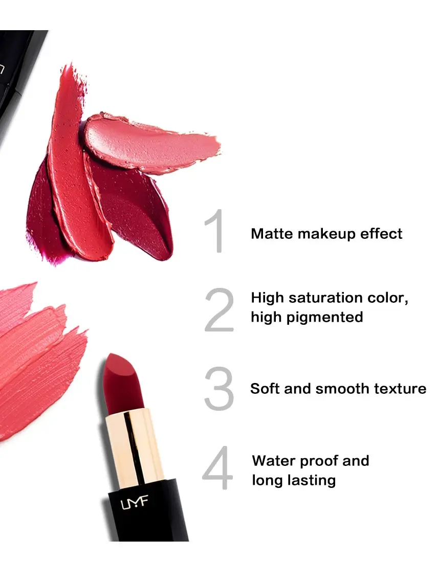 Customized Red Matte Waterproof Lipstick Fashion Mineral Magic Lipstick Cosmetics with OEM ODM Private Label Makeup