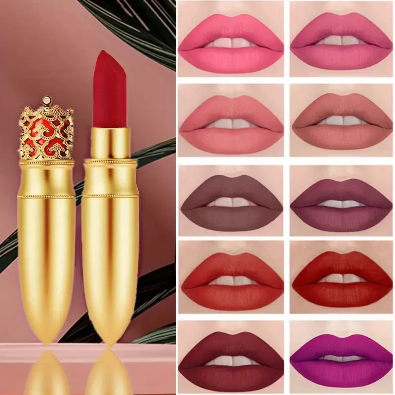 Custom Lipstick Oem Cosmetic Manufacturers Makeup Waterproof Long-lasting Moisturizing Matte Crown Lipstick Private Label
