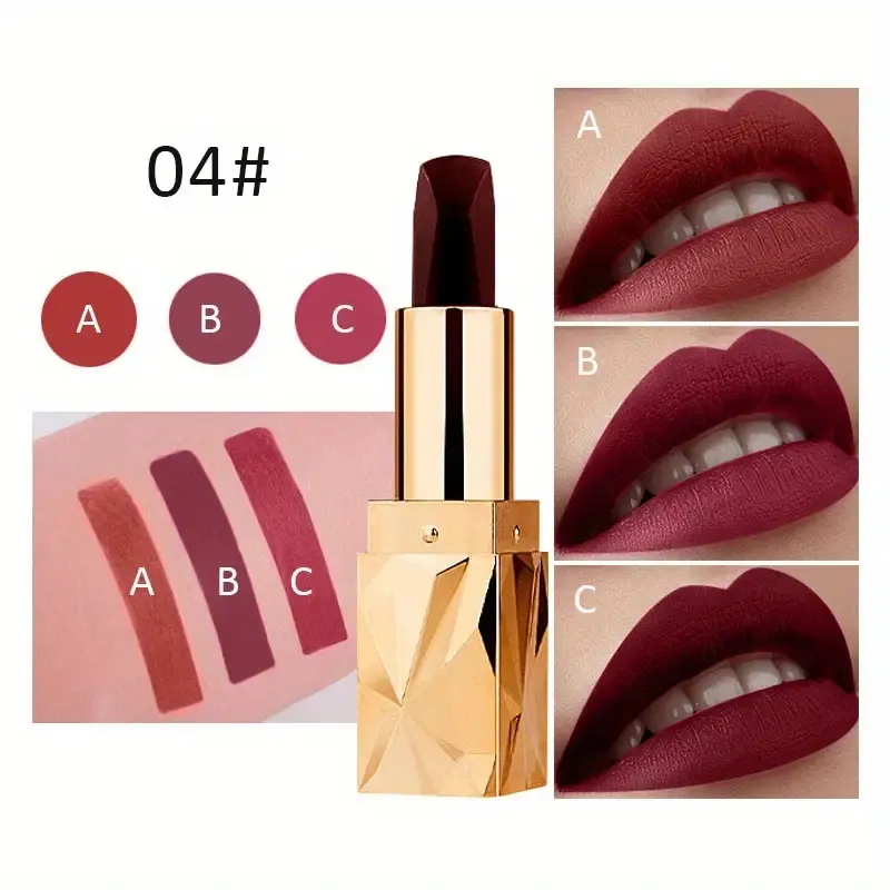 Custom Lipstick Oem Cosmetics Manufacturers Makeup Waterproof Moisturizing Matte Three-color Lipstick Private Label