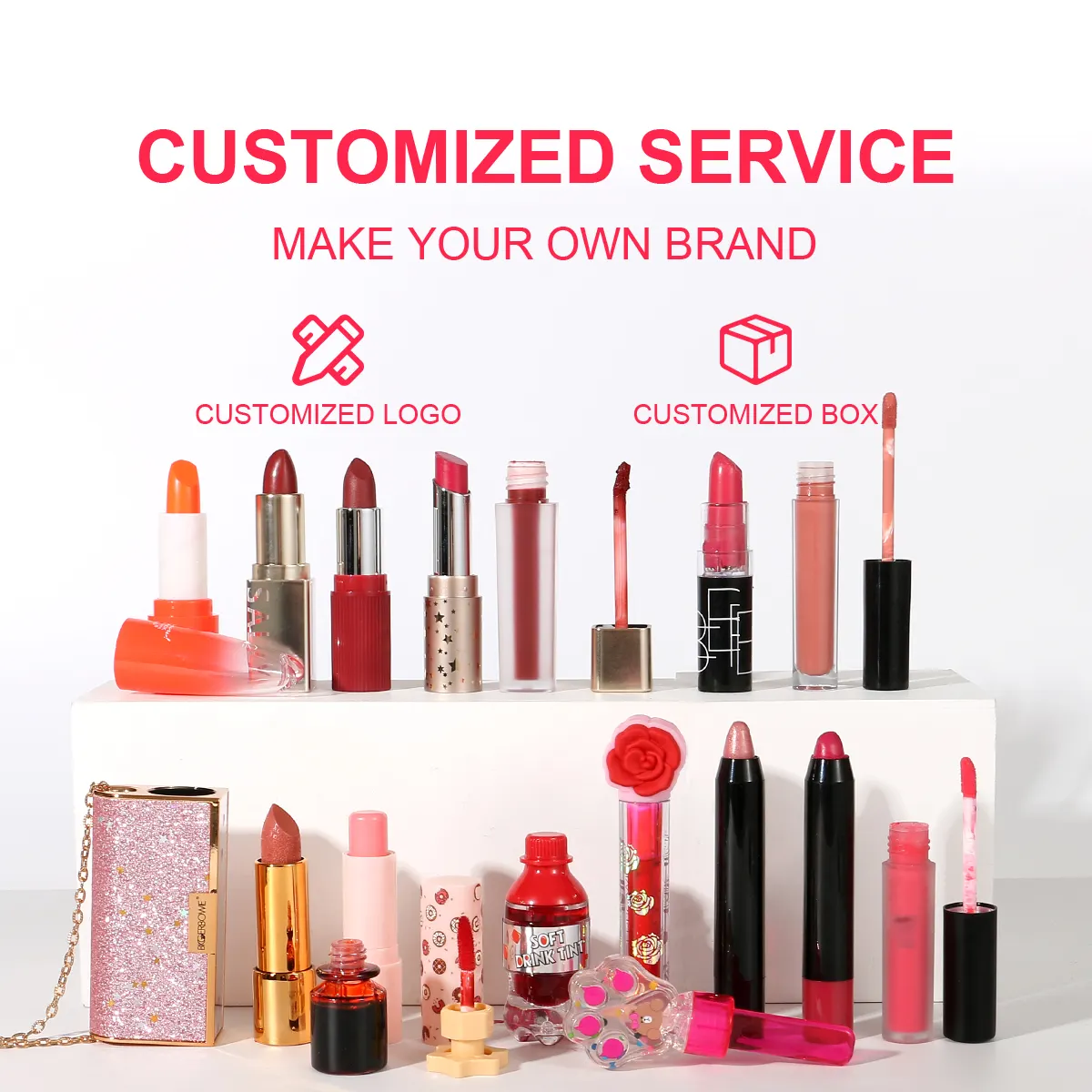 Private Label Custom 2 in 1matte Ladies Lipstick Longlasting Creamy Oem Red Waterproof Colorfast Lip Sticks