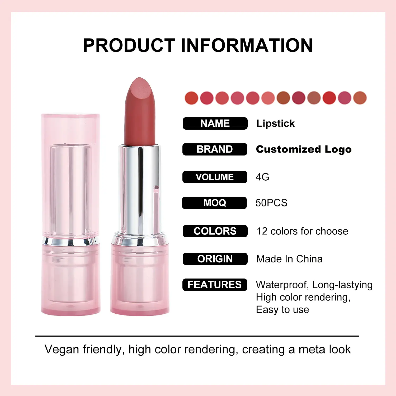 Customization Matte Velvet Fog Feeling Long-Lasting Lip Makeup Waterproof Sweatproof Long-lasting Cosmetics High Pigment