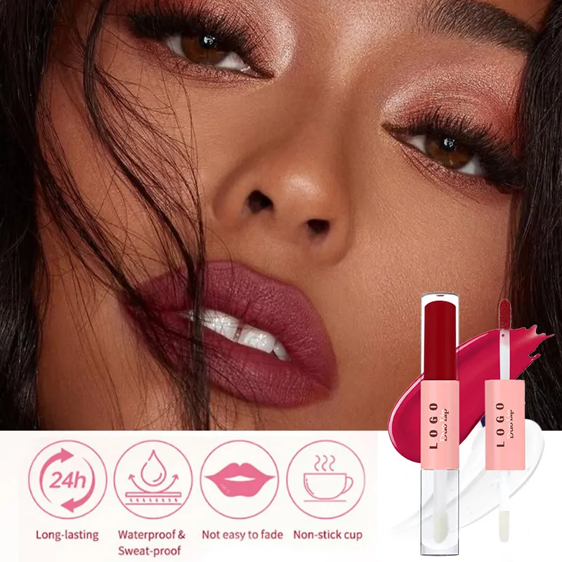 Matte Lip Stain Peel Off Matte Highpigment Moisturizing Finish Long Lasting 2 in 1 Lip Oil Gloss