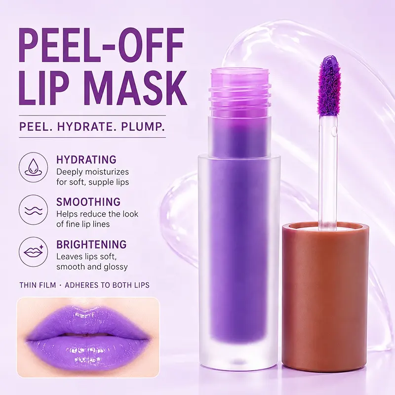 Custom Squalene Lip Mask OEM Private Label High Quality Waterproof Long-lasting Non-stick MUD Moisturizer Fade Lip Lines Shimmer