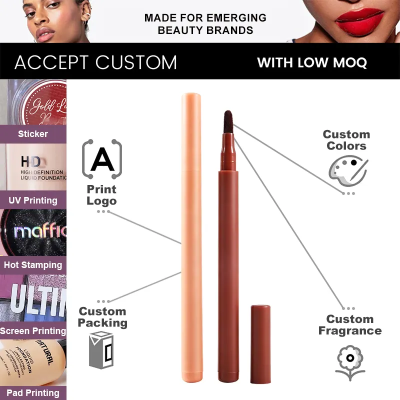 Private Label CustomWaterproof Long Lasting High Pigment Matte Lip Gloss Contour Stain Lip Liner Pencil