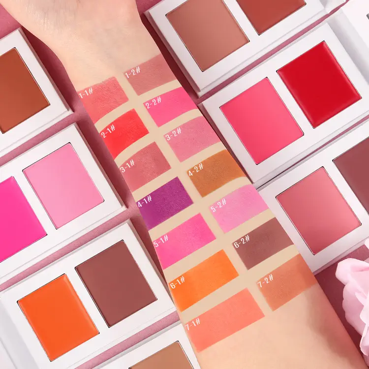 Wholesale Mineral Long Lasting Waterproof Matte Finish Highly Pigmented Face Cheek Pressed Blush Palette for Private Label