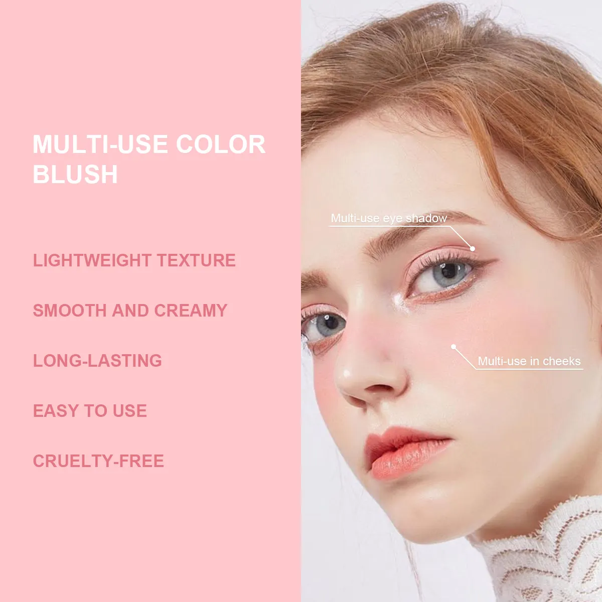Private Label Double-Color Blusher Powder 5g Face Cheek Tint Makeup with Chemical Ingredients