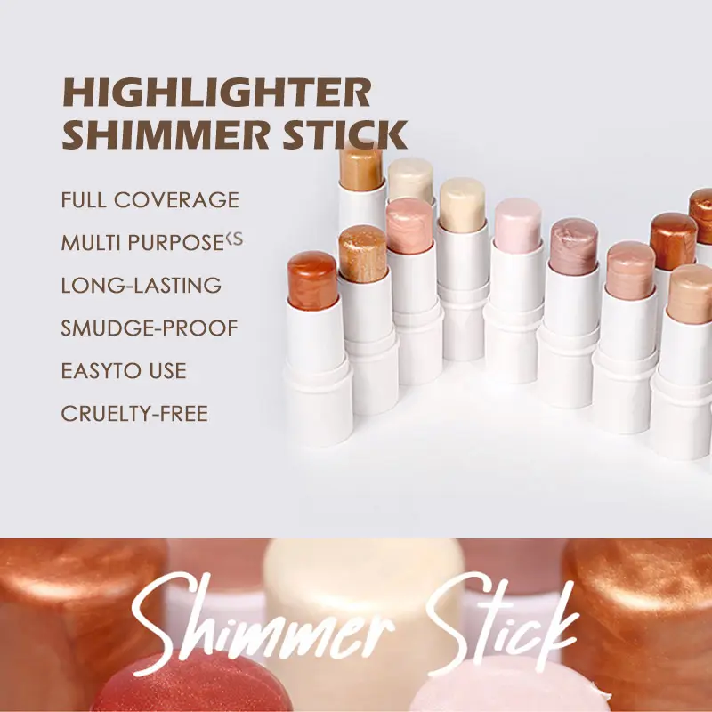 Wholesale Highlighter Stick Makeup No Logo Face Highlighter Blush Stick Contour Bronzer Private Label Highlighter Stick