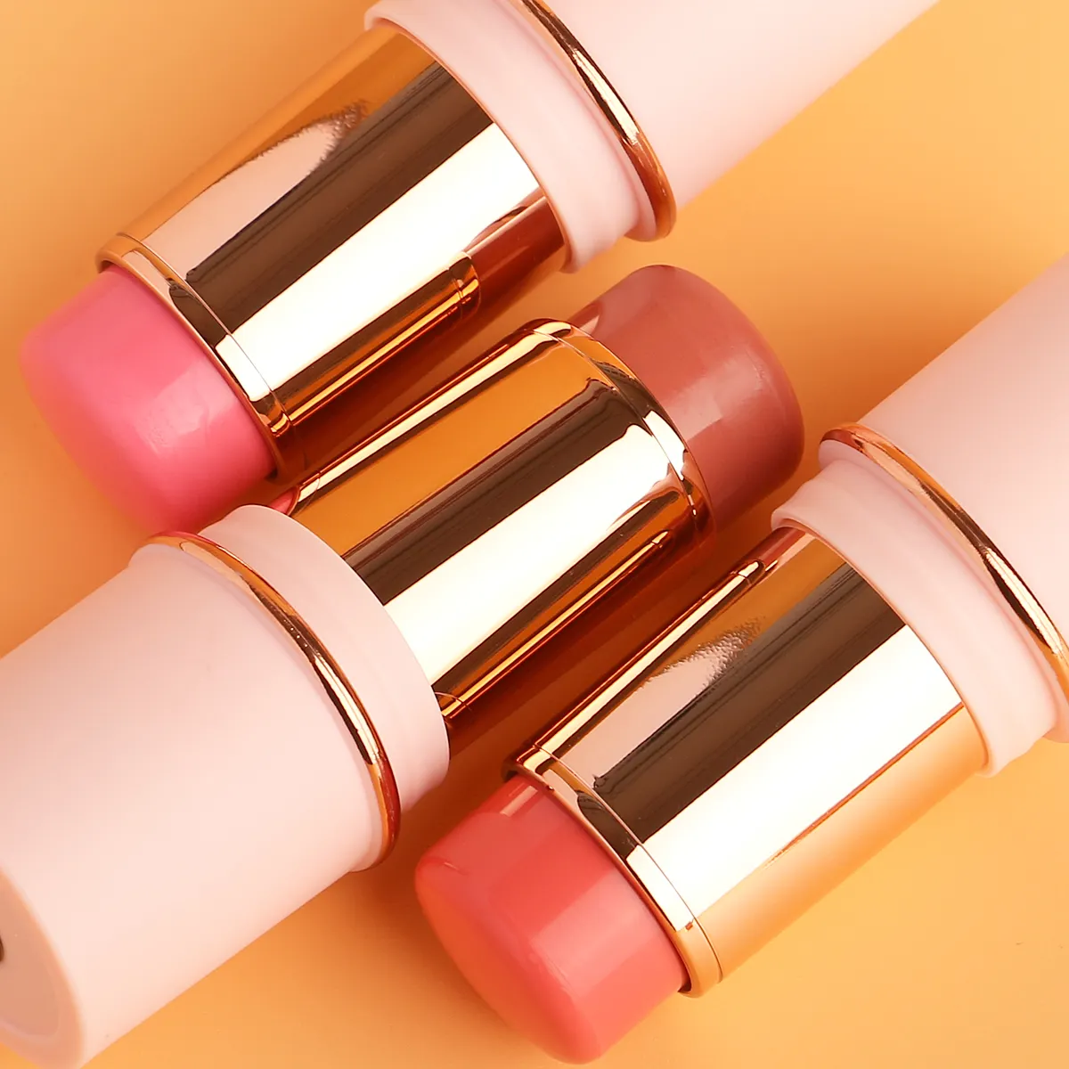 Custom Highlight Mineral Makeup Face Blush Stick Waterproof NO Logo Cheek Tint Powder Blusher