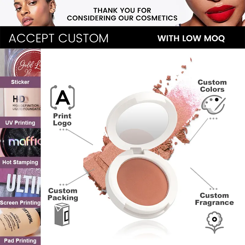 Private Label Wholesale High Pigmented Powder New Matte Hot Selling 12 Colors High Quality Makeup Blush