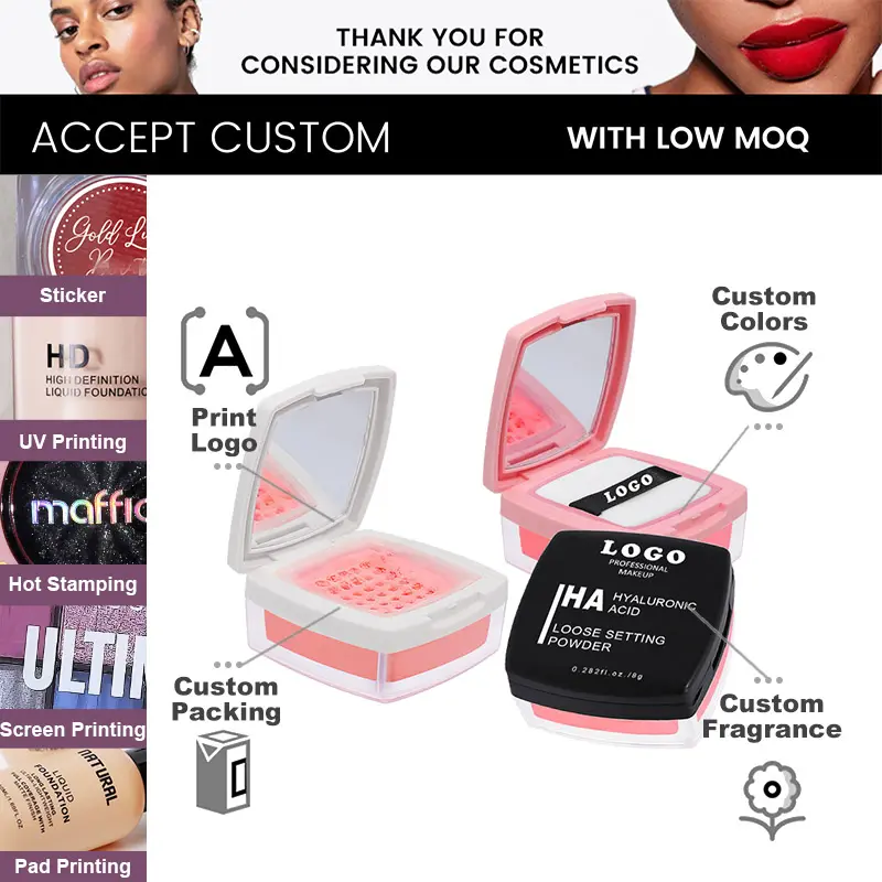 OEM Factory Custom Private Label Pigmented Long Lasting Pink Blush High Quality Makeup Loose Blusher