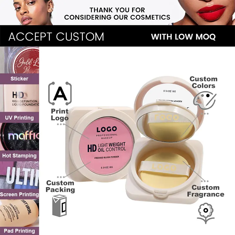 Private Label Wholesale Custom Logo Blusher Face Makeup High Quality High Pigmented Makeup Blush Palette