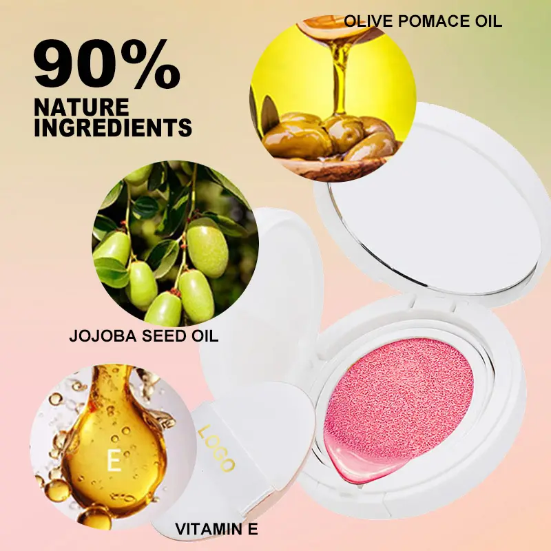Private Label Natural Long-Lasting High Pigment Blusher Face Cheek Custom Brand Air Cushion Blush