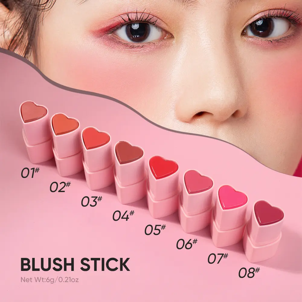 Private Label 3-in-1 Eyeshadow and Lip Makeup Blush Stick Waterproof Finish Cheeks Blusher for Deep Skin Tone