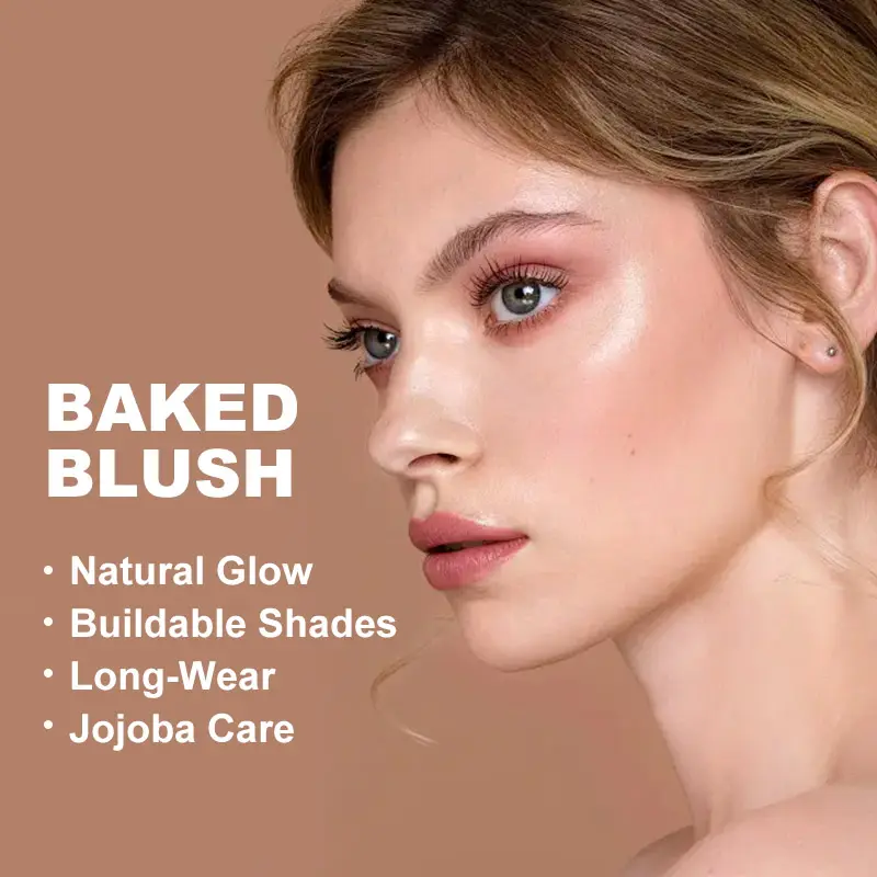 Private Label Mineral Blush Rouge Powder Matte Finish Long Lasting High Pigment Face Brightening Blush Palette