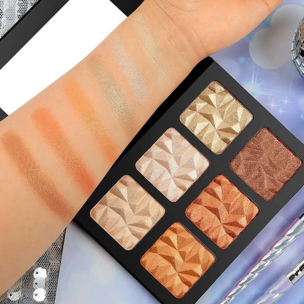 High Quality Long-lasting Cosmetics Highlight Palette Makeup Private Label Diamond Shimmer Body Highlighter Palette