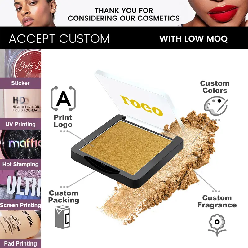 Private Label Wholesale Custom Logo Highlighter No Logo Long Lasting High Quality Makeup Highlighter