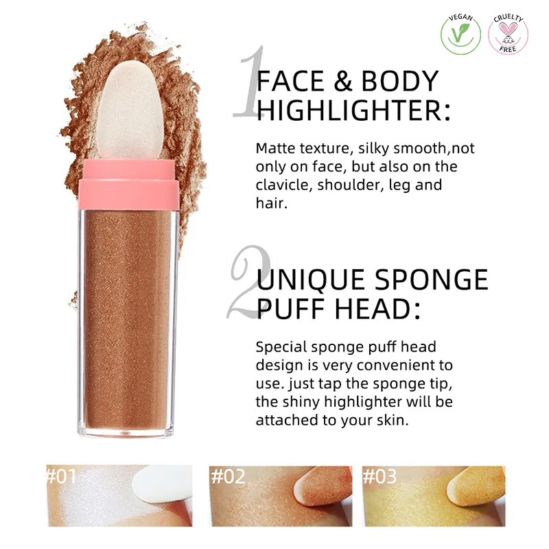 Private Label Face Body Makeup Highlight High Pigment Custom Highlighter Wholesale Flash Highlight