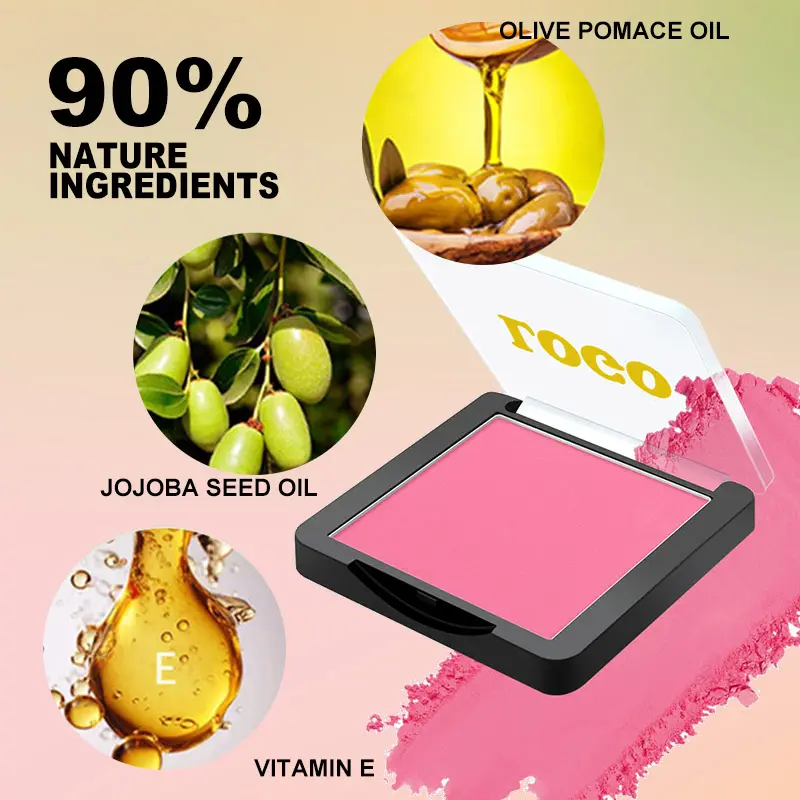Wholesale 14 Colors Vegan Mineral Blush Powder Matte Finish Private Label Long Lasting Waterproof Face Cosmetics Pink Blush