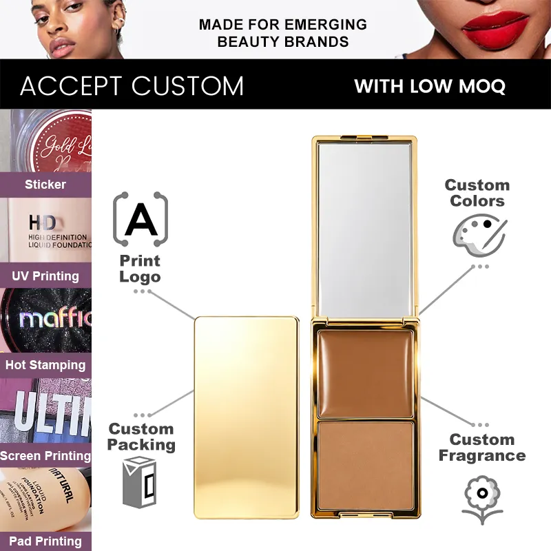 Wholesale Luxury Powder Cream Bronzer Palette Private Label Vegan Custom Long-Lasting High Pigment Face Bronzer Palette