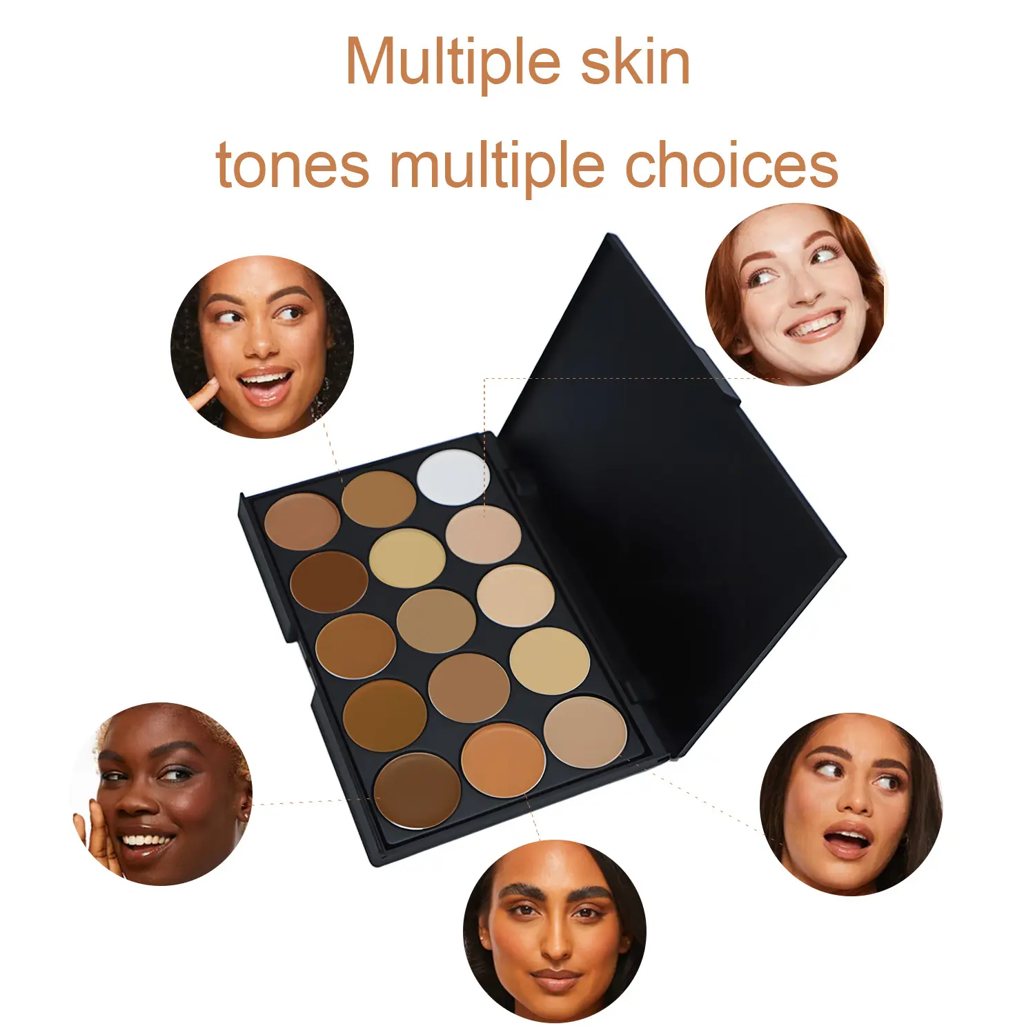 Hot Natural Finish Waterproof Foundation Cream Concealer Bronzer Palette Vegan Makeup Private Label Cream Contour Palette
