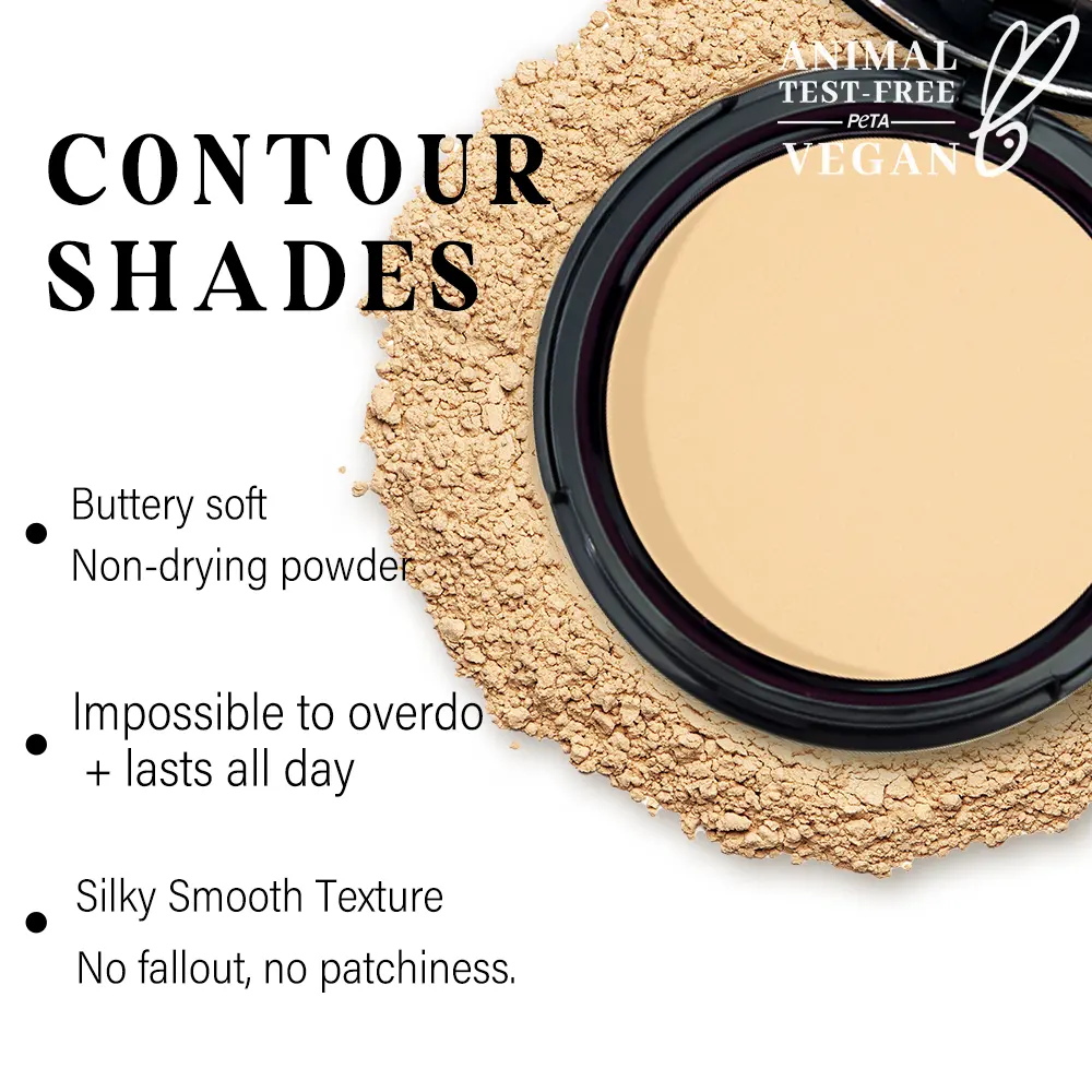 Custom Logo Private Label Cruelty Free Vegan Waterproof Bronzer Powder Cheek Single Smooth Contour Palette High Pigment Bronzer