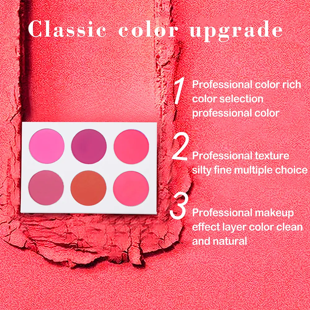 Wholesale Cosmetics Makeup Contour Blush Palette No Logo Pressed Powder Vegan Blush White Palette Long Lasting