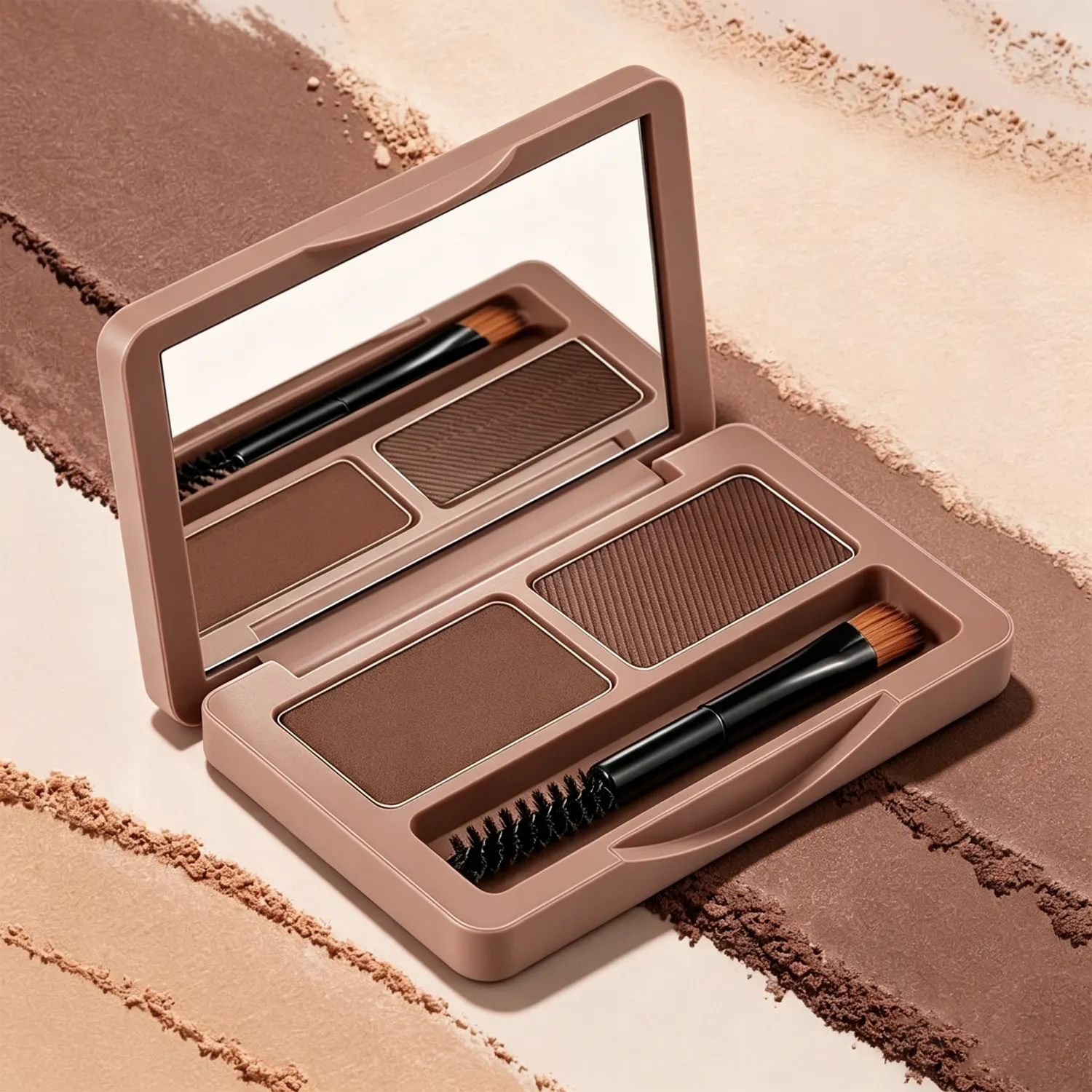New 2 Colors Eyebrow Powder Pan With Brush Waterproof Long Lasting Natural Eyebrow Powder Shade Palette Cosmetics Eyebrow