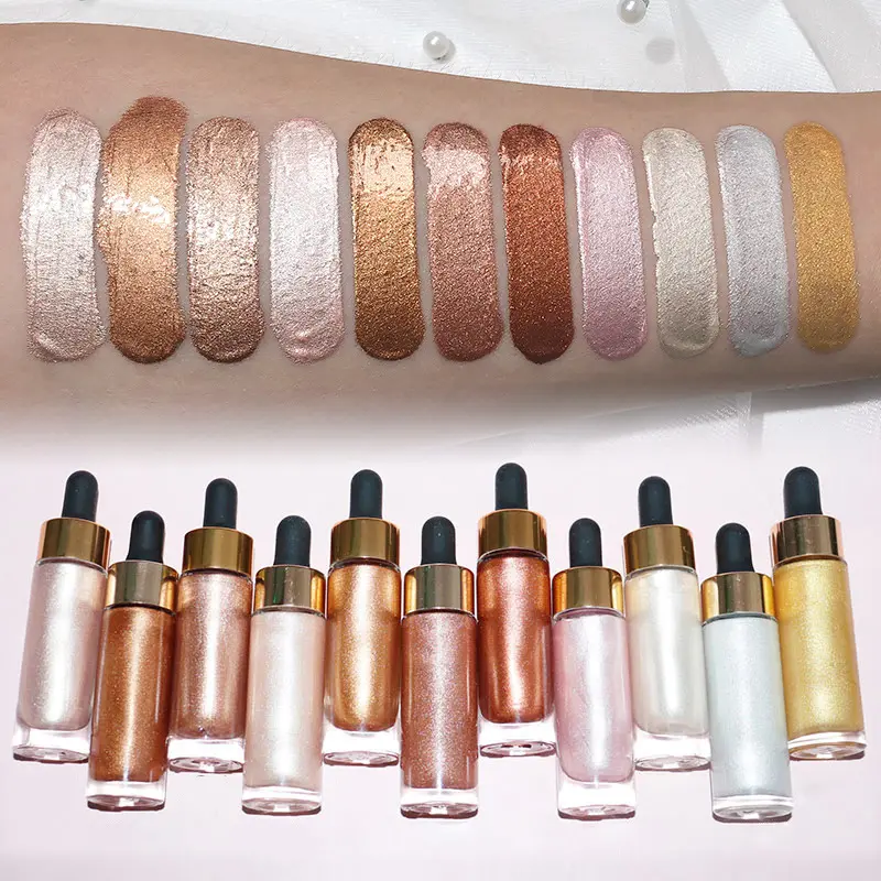 Private Label High Pigment Quick Drying and Non-sticky Brighten Makeup Glitter Liquid Eyeshadow Highlighter for Party Makeup