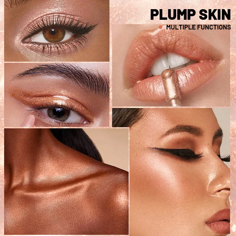 Private Label High Pigment Quick Drying and Non-sticky Brighten Makeup Glitter Liquid Eyeshadow Highlighter for Party Makeup