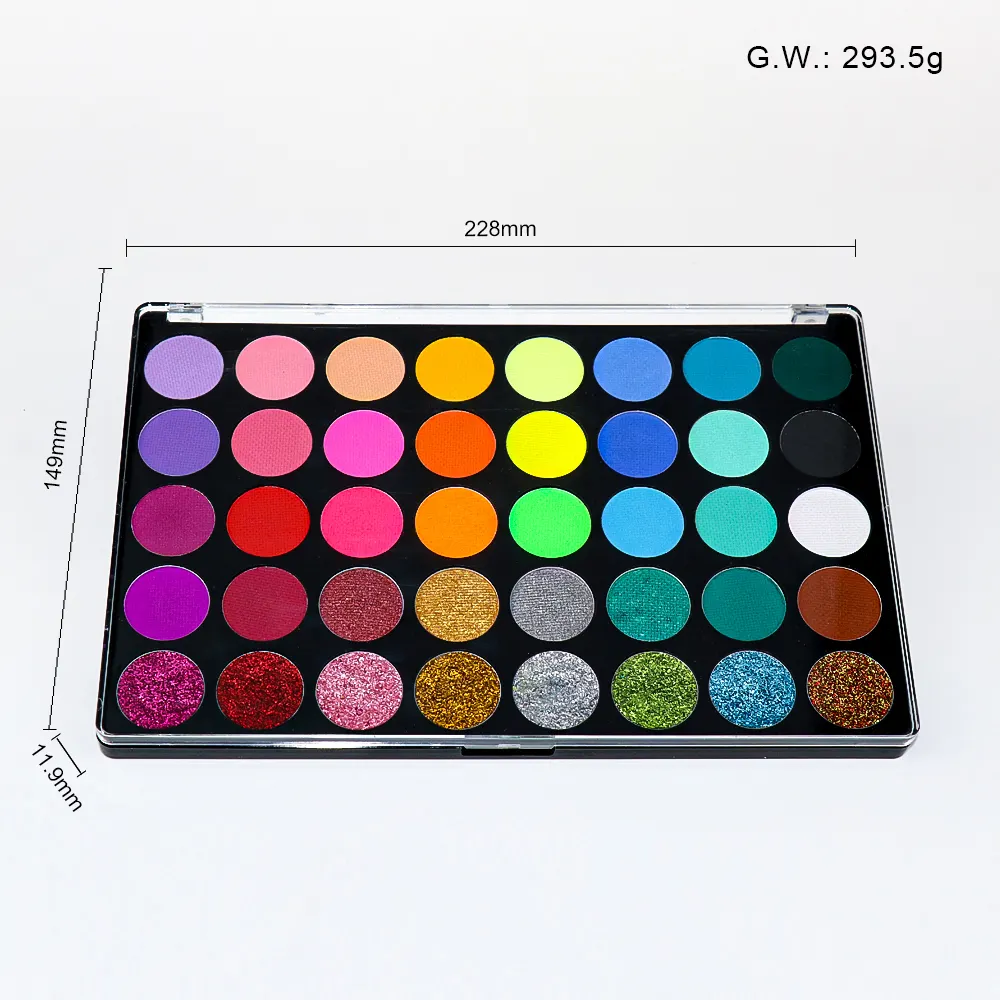 OEM 40 Color Neon Matte Pearlescent Glitter Professional Face Paint Set Non Toxic Quick Dry Heavy Metal Free One Stroke