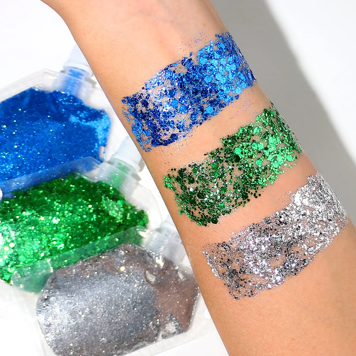 Private Label Wholesale Bulk Chunky Glitter Gel for Face Paint Festival Christmas Makeup Glitters Pink Chunky