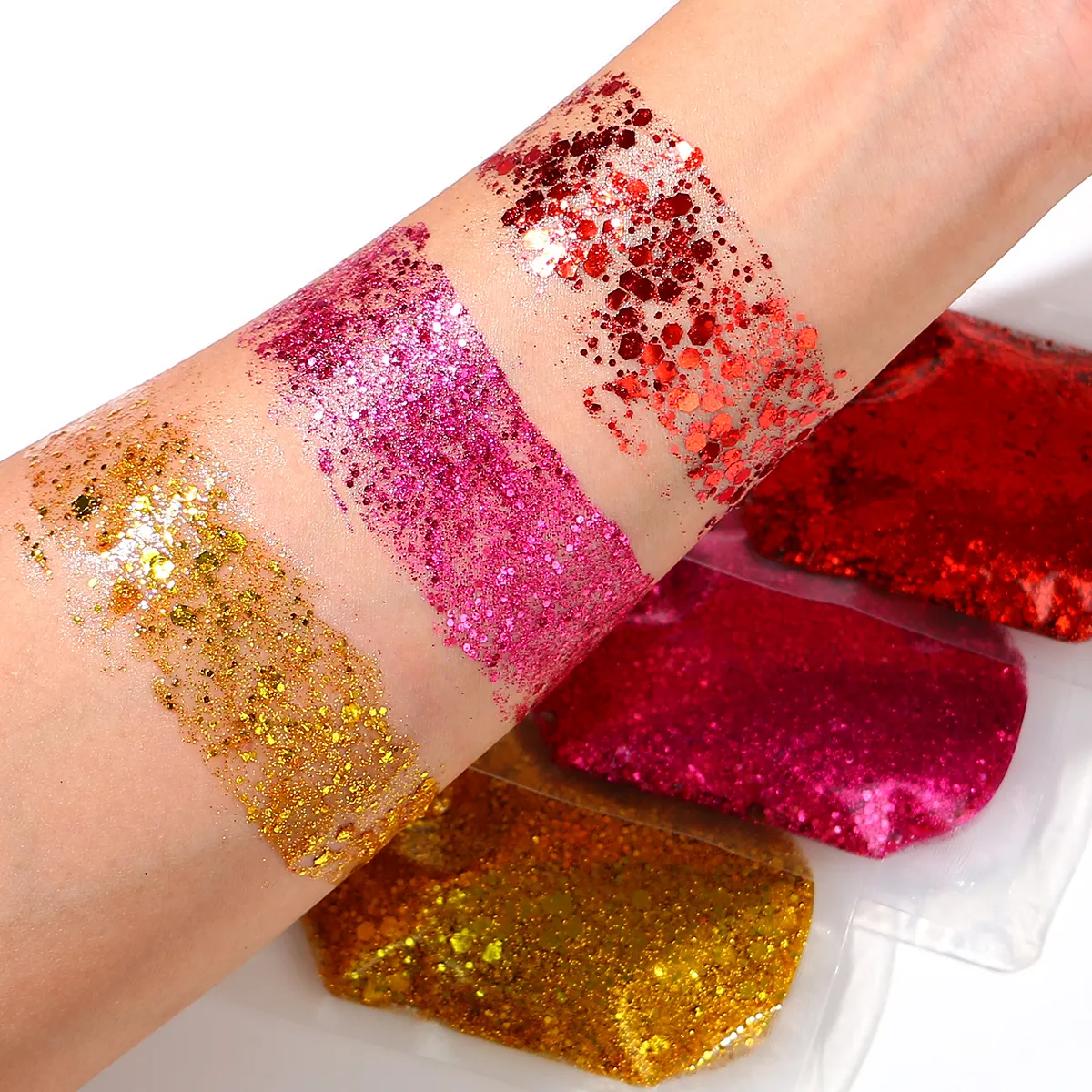 Private Label Wholesale Bulk Chunky Glitter Gel for Face Paint Festival Christmas Makeup Glitters Pink Chunky