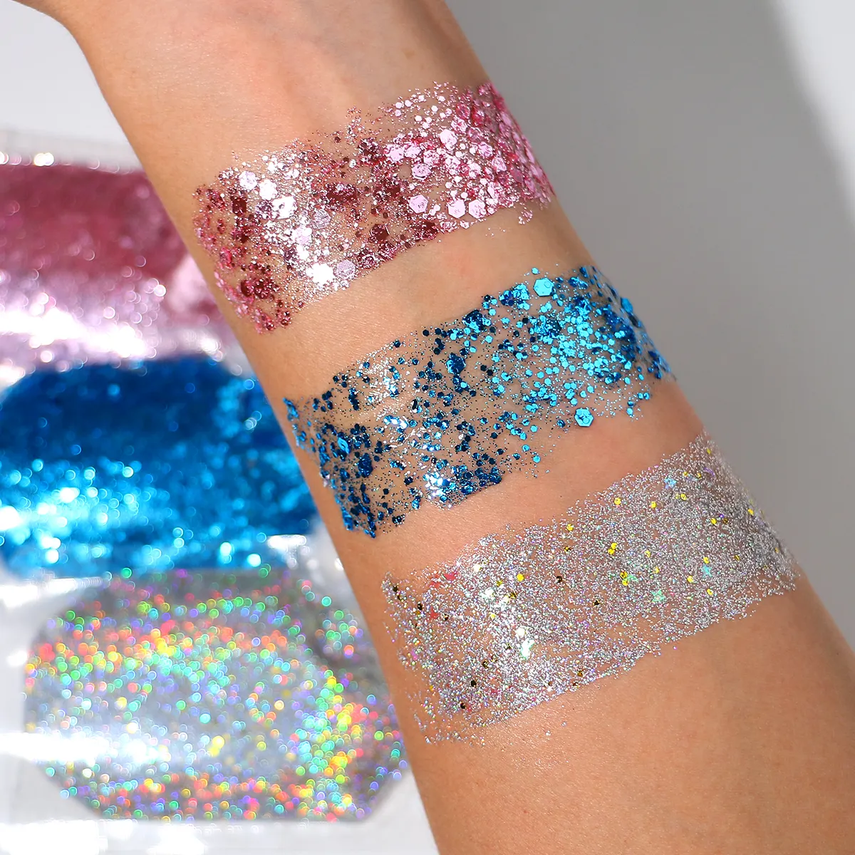 Private Label Wholesale Bulk Chunky Glitter Gel for Face Paint Festival Christmas Makeup Glitters Pink Chunky