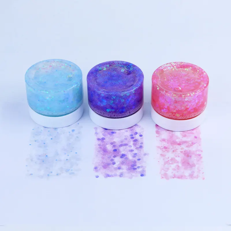 Holographic Chunky Glitter Gel Makeup Long Lasting Vegan Cruelty Free Eyeshadow for Girls' Body Hair Face Shiny