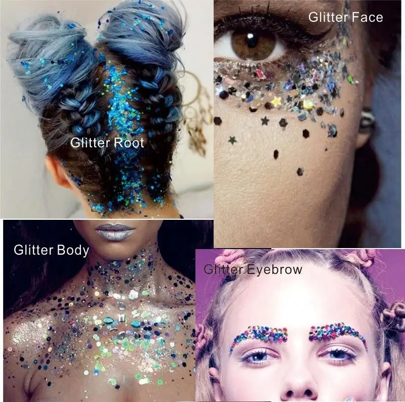 Wholesale Pastel Chunky Glitter Customized Color Chunky Mix Use in Face Body Paint Glitter