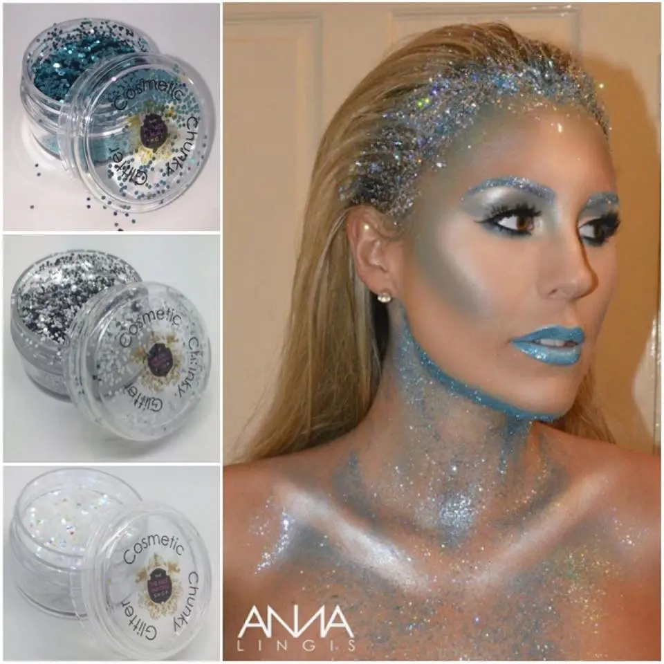 Wholesale Pastel Chunky Glitter Customized Color Chunky Mix Use in Face Body Paint Glitter