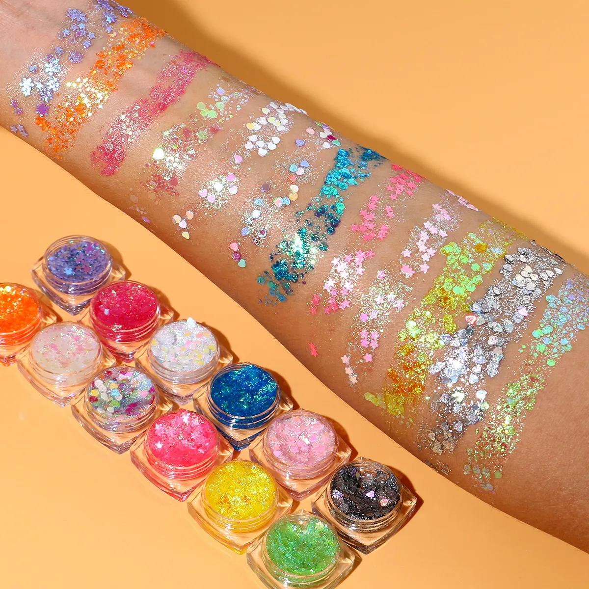Multicolor Holographic Chunky Glitter for Women's Eye Face Body and Nail Decoration Cosmetic Body Power