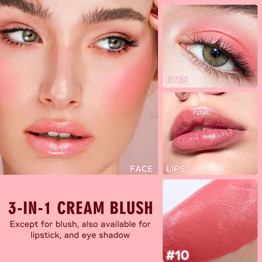 Custom Vegan Blush Cruelty Free Gradient Liquid Blusher Longlasting Sweatproof Pink Liquid Blush Private Label