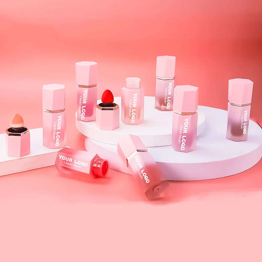 Custom Vegan Blush Cruelty Free Gradient Liquid Blusher Longlasting Sweatproof Pink Liquid Blush Private Label