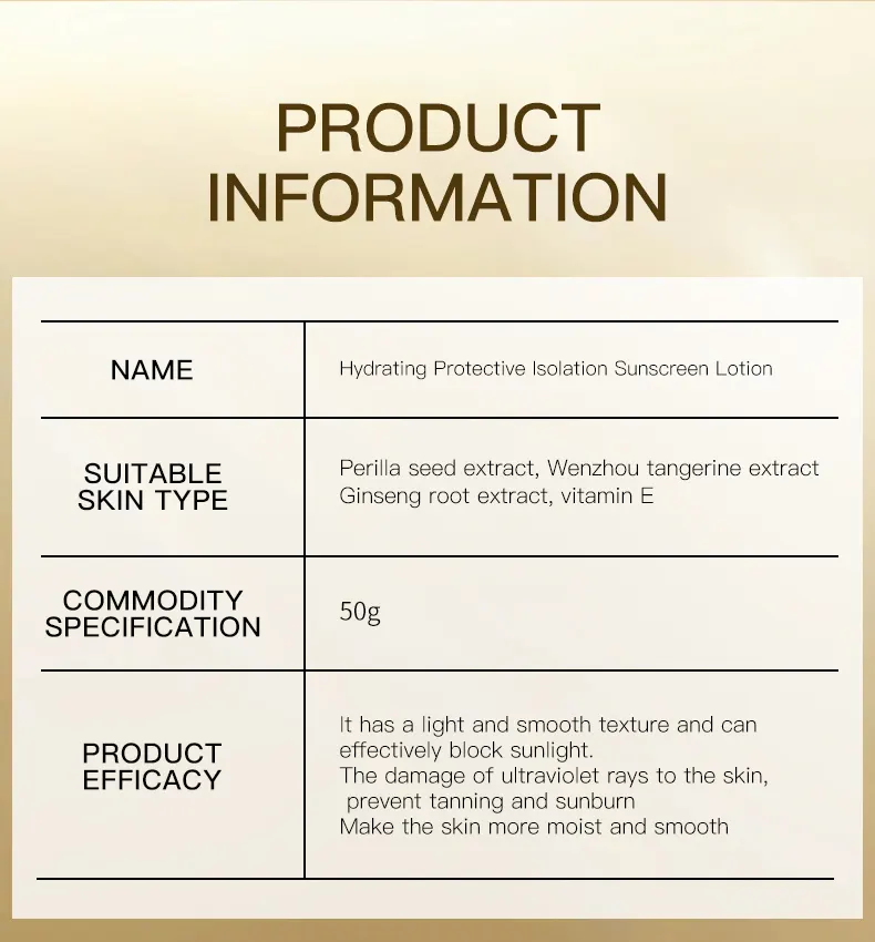 Custom Hydrating Tone-Up Lightweight Non-Greasy Feel SPF50+ Formula Full Sun UV Protection Sunscreen Products