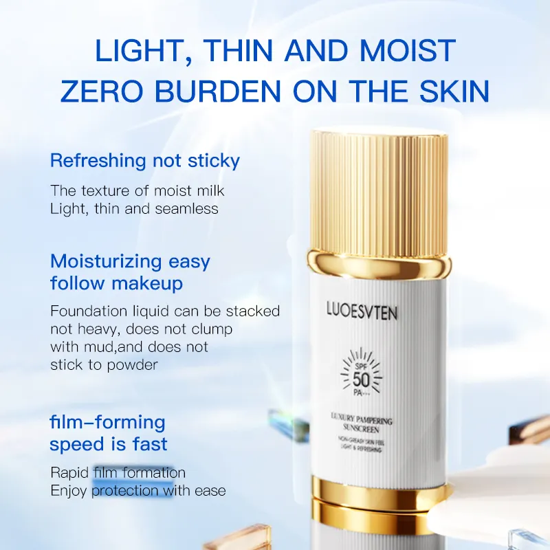 OEM ODM Factory Price Luxurious Brand SPF50 Moisturizing Cordyceps Extract Nourishes the Skin Face Body Sunscreen