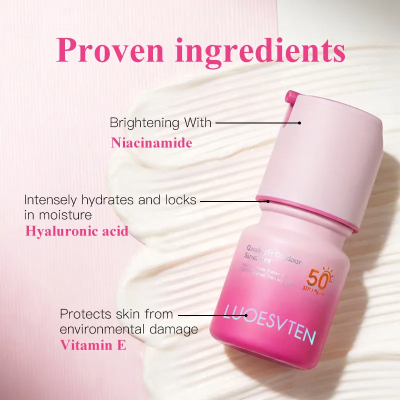 Lightweight Broad Spectrum SPF 50 Hydrating Face Moisturizer Pump Head Sunscreen Lotion with Hyaluronic Acid for All Skin Types
