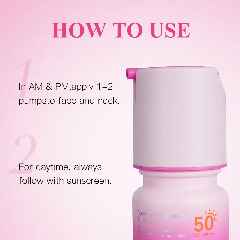 Lightweight Broad Spectrum SPF 50 Hydrating Face Moisturizer Pump Head Sunscreen Lotion with Hyaluronic Acid for All Skin Types