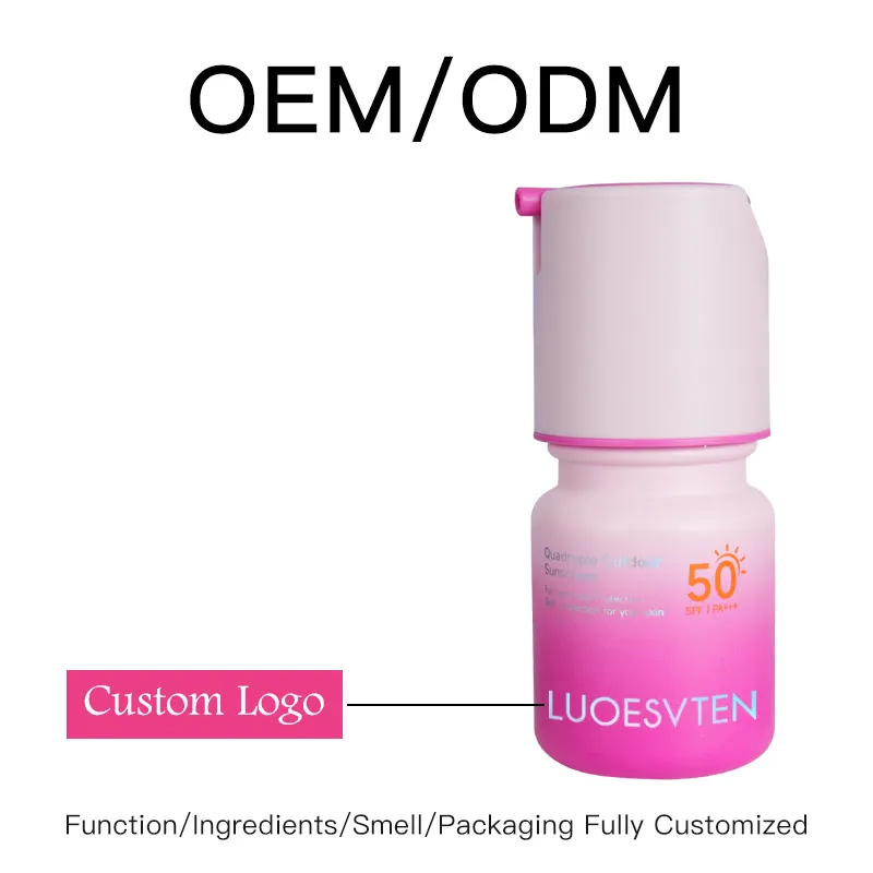 Lightweight Broad Spectrum SPF 50 Hydrating Face Moisturizer Pump Head Sunscreen Lotion with Hyaluronic Acid for All Skin Types