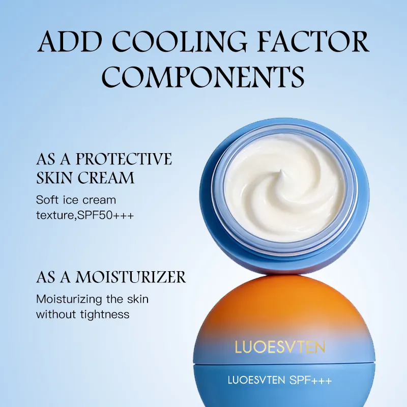 OEM ODM Cooling Feeling SPF 50 Custom logo Moisturizing Skin Sunblock Sunscreen Cream for Face Care
