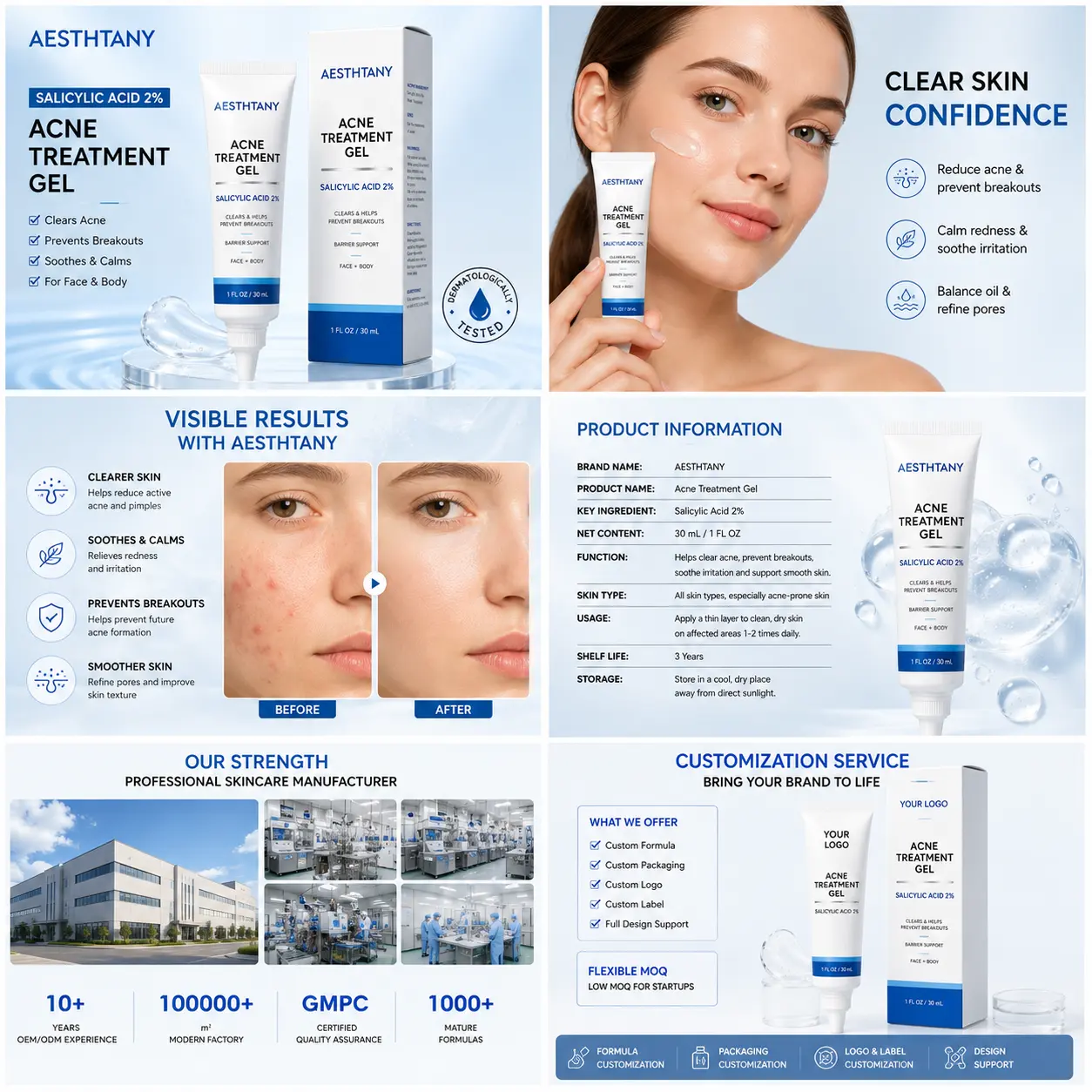 Private Label OEM Ance Pure Aloe Vera Whitening Cream Skin Care Anti-wrinkle Aloevera Soothing Gel