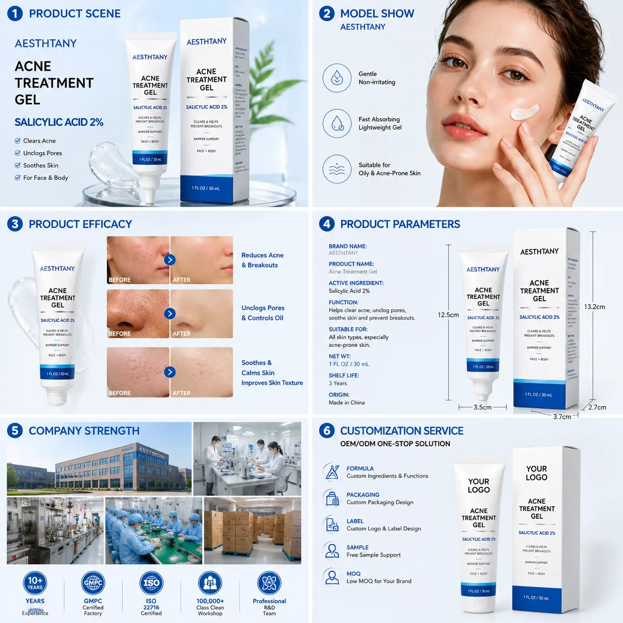 Private Label OEM Ance Pure Aloe Vera Whitening Cream Skin Care Anti-wrinkle Aloevera Soothing Gel